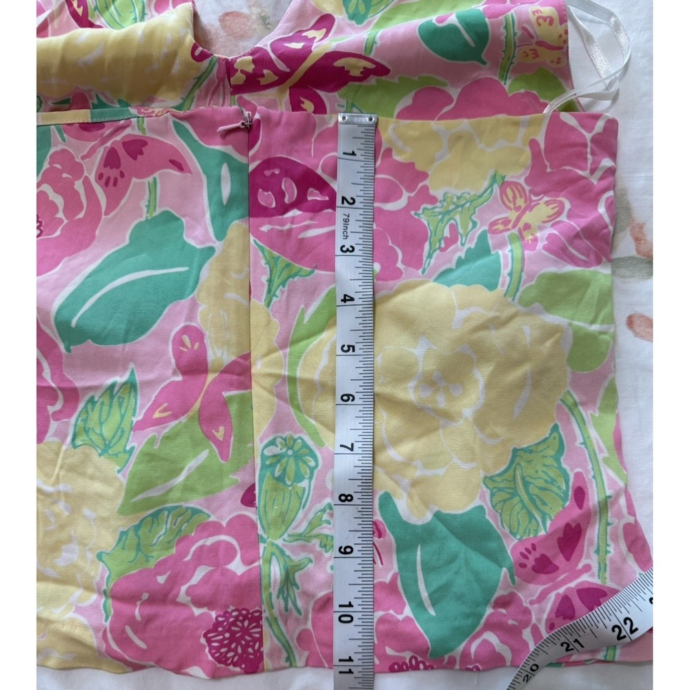 Lilly Pulitzer Halter Top Small Vtg White Label Butterfly Floral Resort Beach - Picture 8 of 8